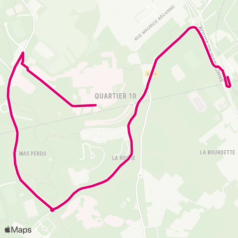 Tisséo Navette Hôpital Rangueil map