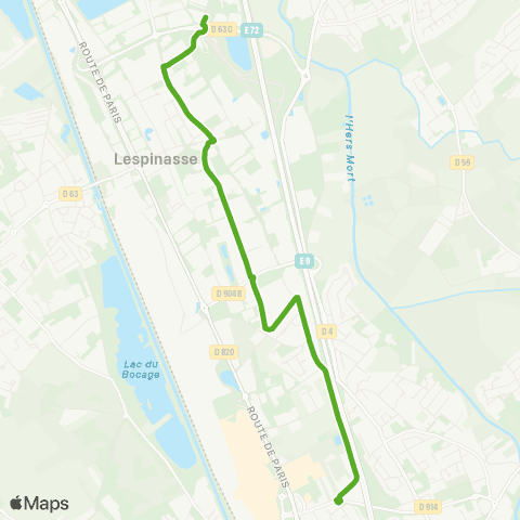 Tisséo St-Alban Salvador Allende / Bruguières Gutenberg map