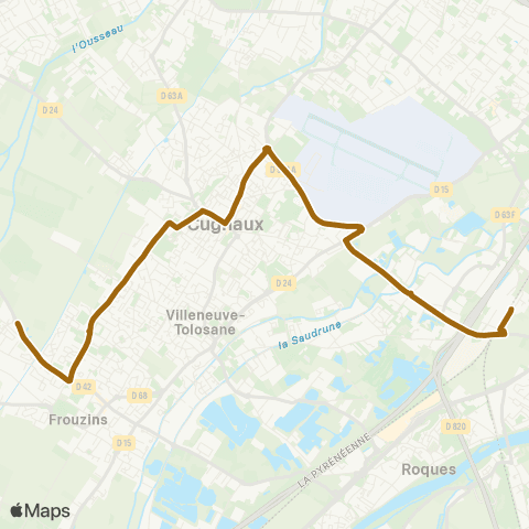 Tisséo Frouzins Tréville / Portet Gare SNCF map