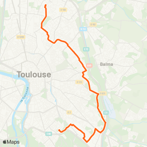 Tisséo Borderouge  / Rangueil map