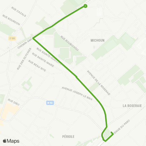 Tisséo Navette Roseraie - Amouroux map