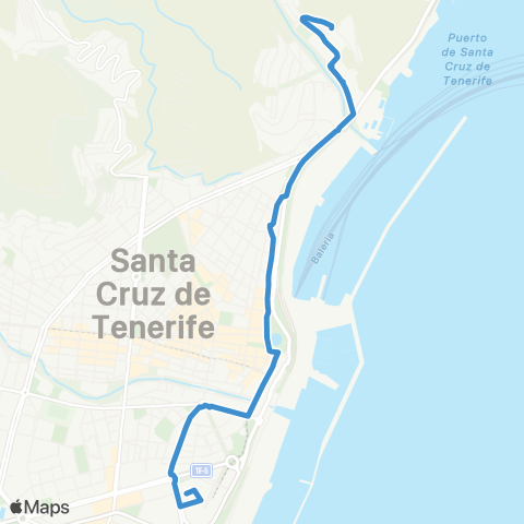 TITSA Intercambiador Barrio de la Alegría map