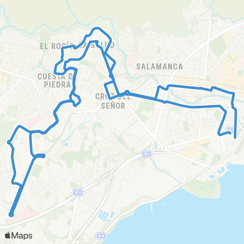 TITSA Intercambiador Barrio Salud Ofra Nocturna map