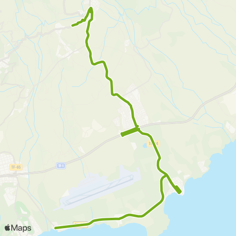 TITSA Granadilla San Isidro el Médano los Abrigos map