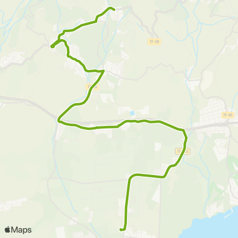 TITSA Valle San Lorenzo la Camella Cabo Blanco Instituto las Galletas map