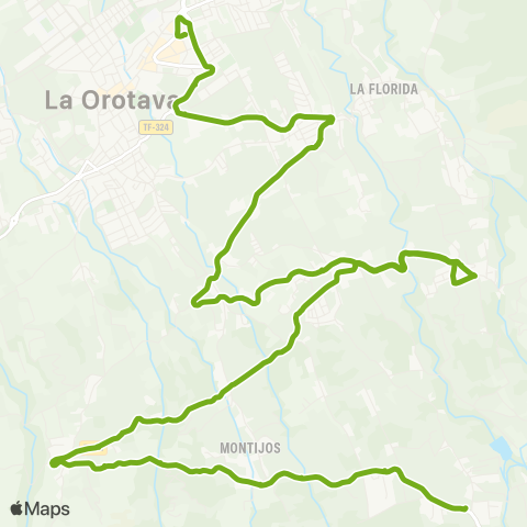 TITSA Estación la Orotava Aguamansa el Velo la Caldera map