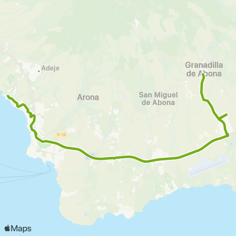 TITSA San Isidro Costa Adeje la Caleta map