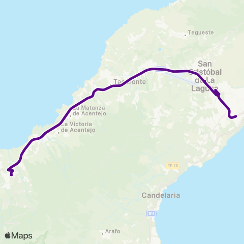 TITSA Lanzadera Ull la Orotava Campus Guajara Hospitales map