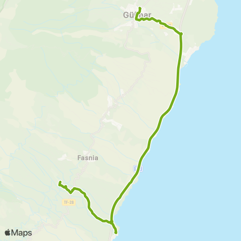 TITSA Güimar las Eras la Sombrera map