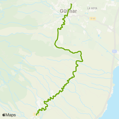 TITSA Güimar Fasnia la Sombrera map