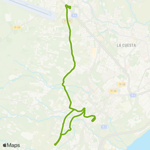 TITSA La Laguna Barranco Grande por Geneto map