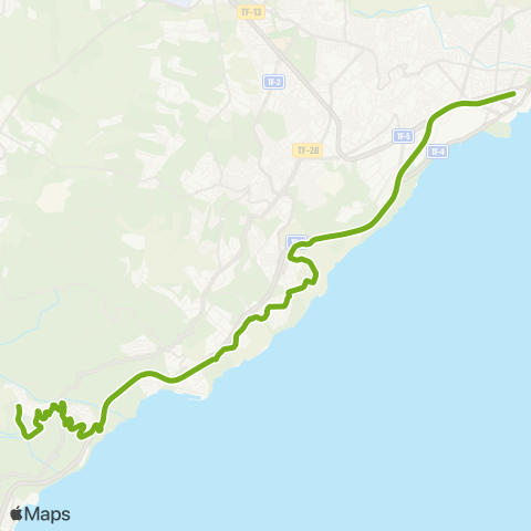 TITSA Santa Cruz Añaza Acorán Barranco Hondo map