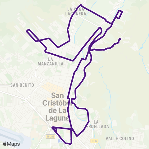 TITSA Intercambiador Laguna la Rúa Lomo Largo el Rayo las Cañas Trinidad Intercambiador map