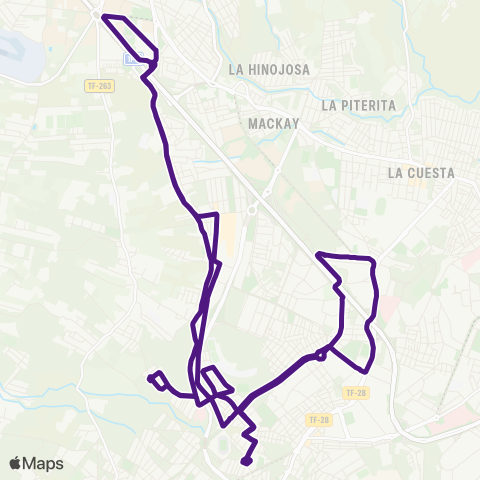 TITSA Intercambiador Laguna Andenes Cardonal Hospital Universitario Tf5 Intercambiador map