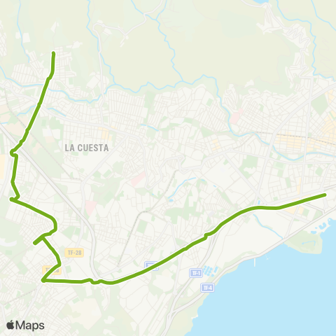 TITSA Intercambiador Santa Cruz el Cardonal Finca España map