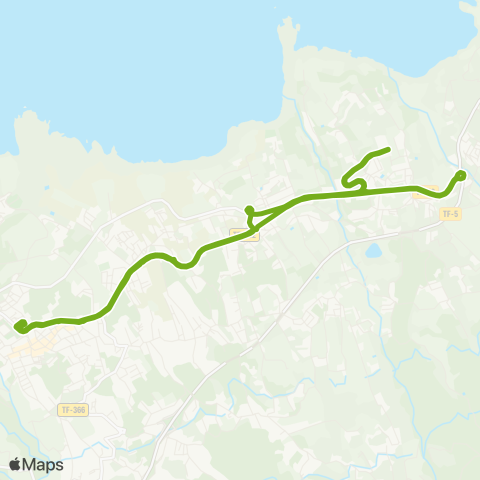 TITSA Estación de Icod Príncipes de España Hospital del Norte Circular map
