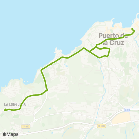 TITSA Plaza Reyes Católicos Punta Brava Loro Parque la Longuera map