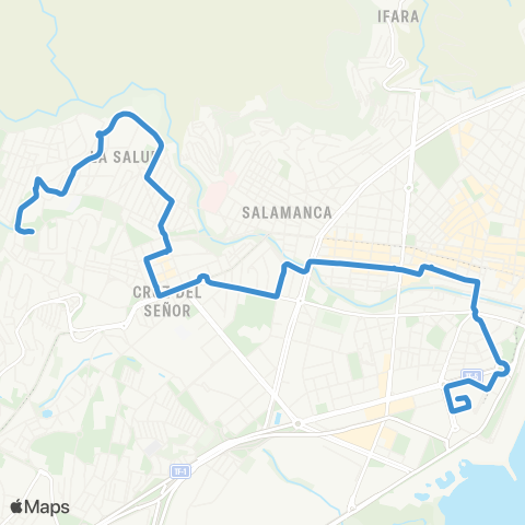 TITSA Ntercambiador Barrio Salud por Miraflores y Ramón y Cajal map