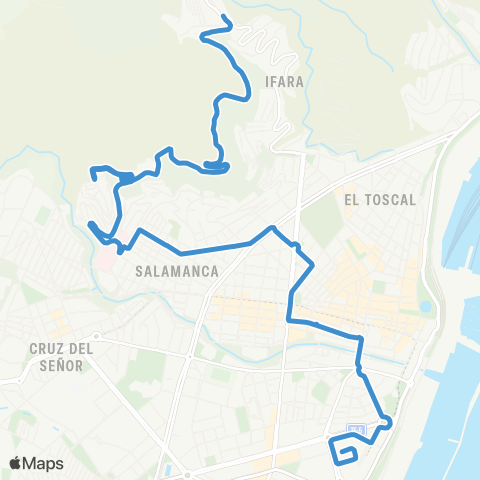 TITSA Intercambiador Plaza los Patos Barrio Nuevo map