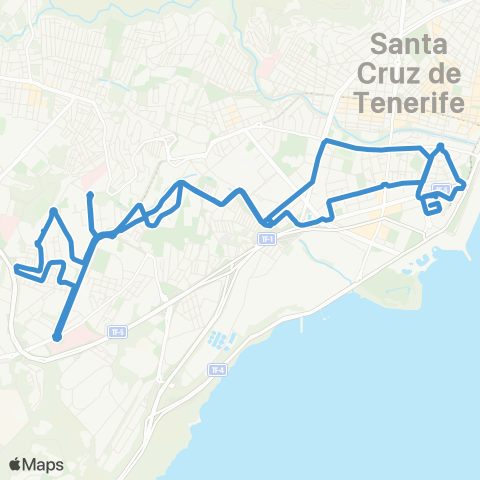 TITSA Intercambiador Barrio de Ofra Juan XXIII Intercambiador map