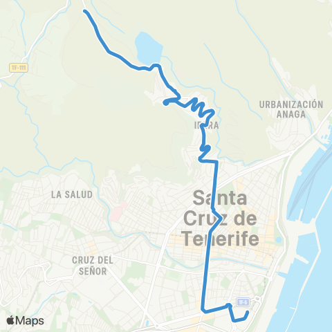 TITSA Intercambiador Ifara los Campitos map