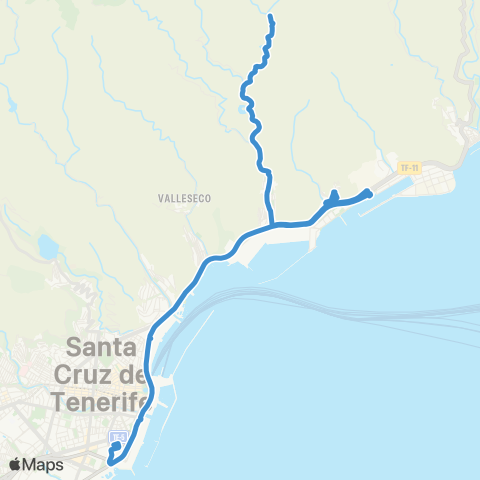 TITSA Intercambiador María Jimémez los Valles map