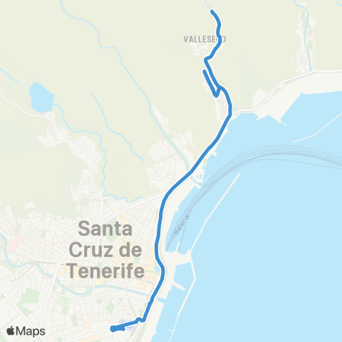 TITSA Intercambiador Valleseco la Quebrada map