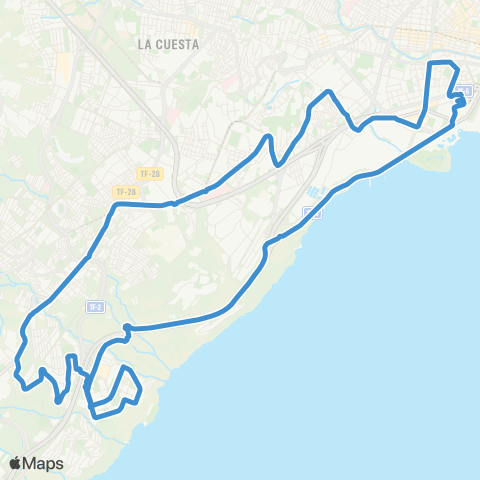 TITSA Circular Intercambiador Taco Santa María del Mar Añaza Intercambiador map