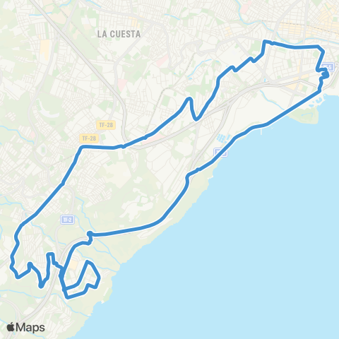 TITSA Circular Intercambiador Añaza Santa María Taco Intercambiador map