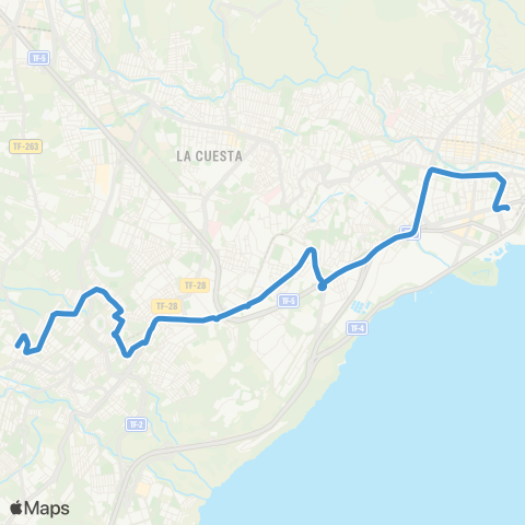 TITSA Intercambiador Taco Tincer Cruce el Sobradillo map