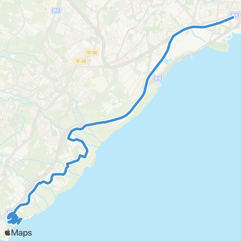 TITSA Intercambiador Añaza Acoran Boca Cangrejo map