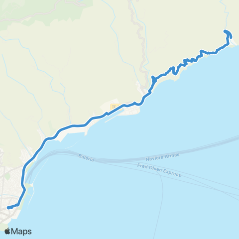 TITSA Intercambiador San Andres Igueste de San Andrés map