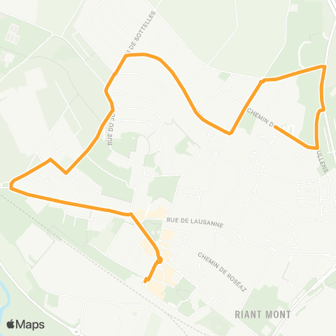 tl - Transports publics lausannois Bussigny, gare - Bussigny, Riettaz map