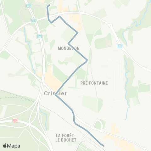 tl - Transports publics lausannois Renens VD, gare - Crissier, Closalet map