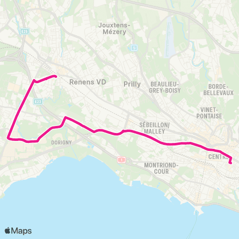 tl - Transports publics lausannois Bus de remplacement map