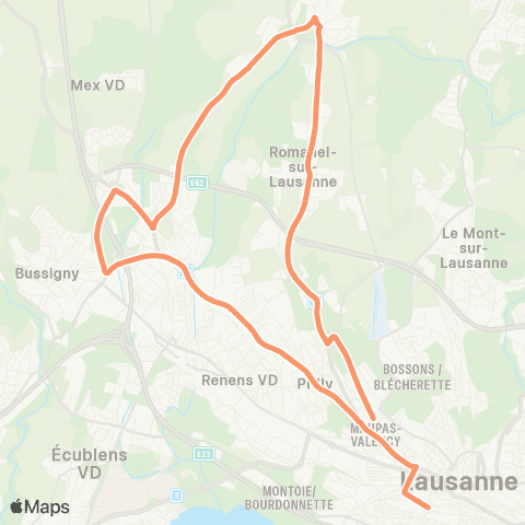 tl - Transports publics lausannois Lausanne, gare - Lausanne, Dranse map