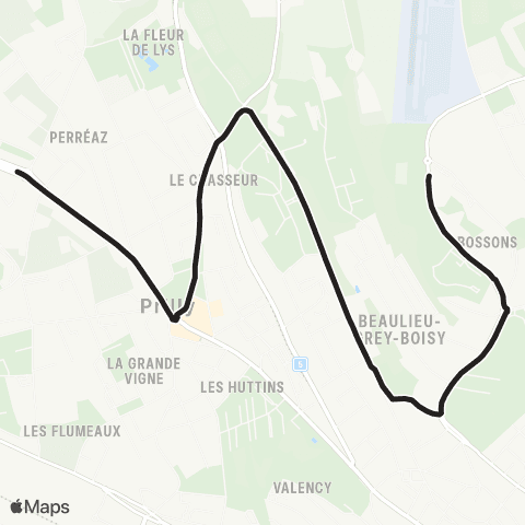 tl - Transports publics lausannois Lausanne, Bossons - Renens VD, Temple de Broye map