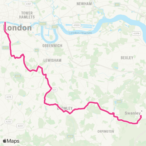 ThamesLink Bus Thameslink map