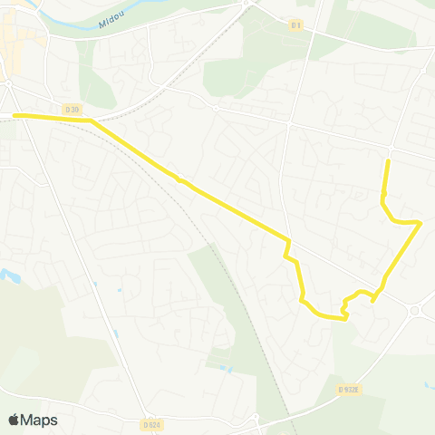 TMA Pôle Correspondance<=>École du Beliet map