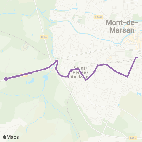 TMA Pôle de correspondances => École du Beillet map