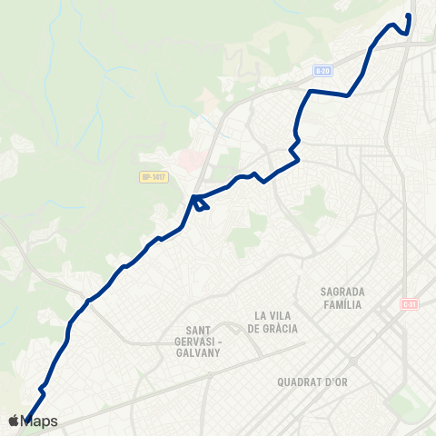 TMB Av. Esplugues / Trinitat Nova map