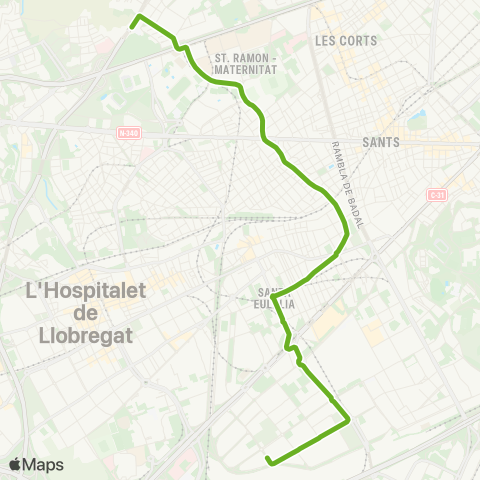TMB Districte Gran Via l'Hospitalet / Av. Esplugues map