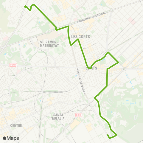 TMB Mare de Déu de Port / Pedralbes map