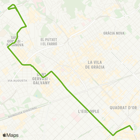 TMB Pl. Catalunya / Av. Tibidabo map