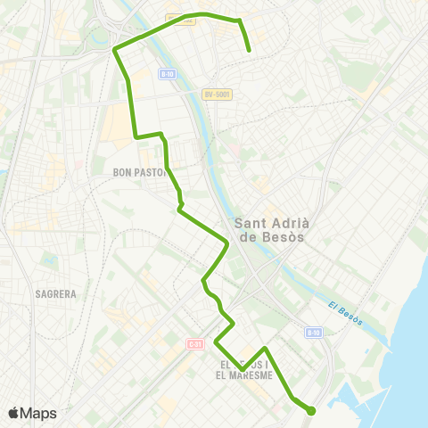 TMB Fòrum Campus Besòs / Santa Coloma map