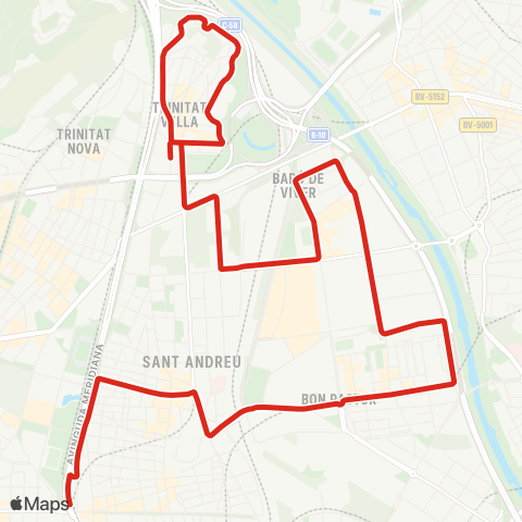 TMB Trinitat Vella / Fabra i Puig map