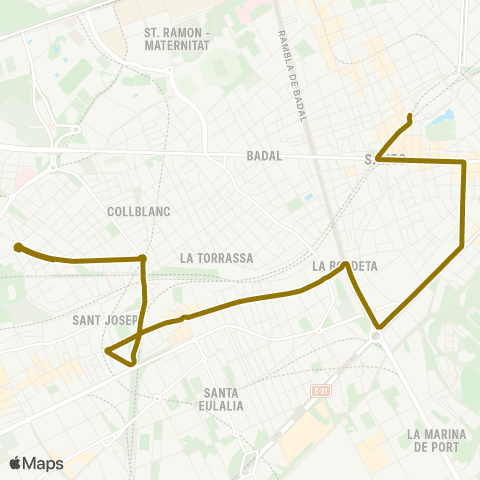 TMB Especial L1 Plaça Sants-Florida map