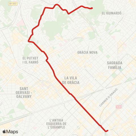 TMB Pl. Catalunya / El Carmel map