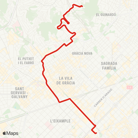 TMB Pl. Catalunya / El Carmel map