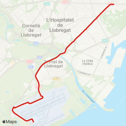 TMB Pl. Espanya / Aeroport BCN map